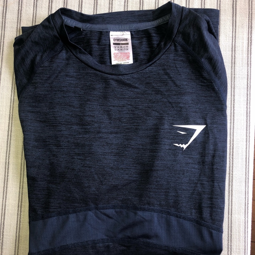 GYMSHARK Navy fitted mens tshirt, gently worn